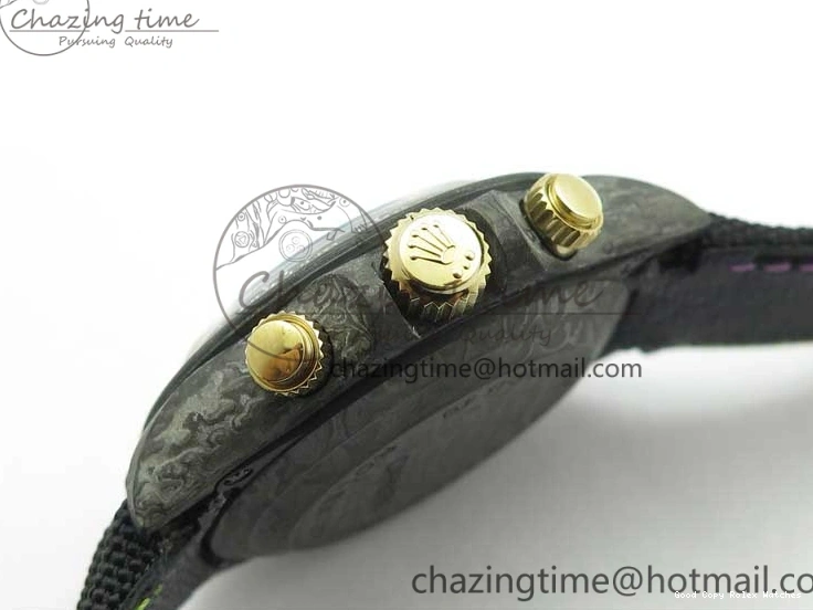 Good Copy Rolex Watches On Edition Carbon Black Strap Diw Dial Pink V Daytona EyeCatching A7750 Best WWF Nylon 2890 0111